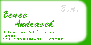 bence andrasek business card